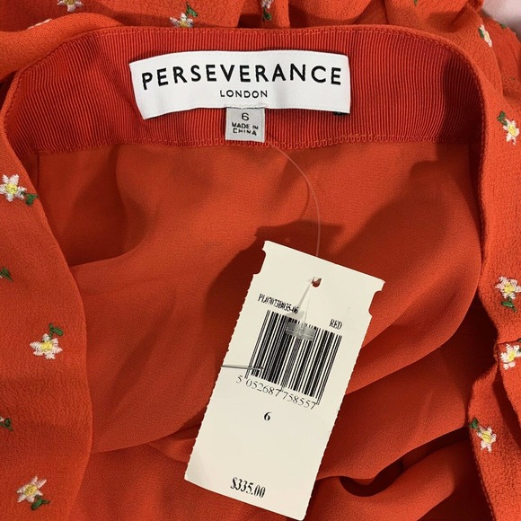 PERSEVERANCE LONDON Red Floral Hi-low Wrap 6 new - Picture 10 of 11